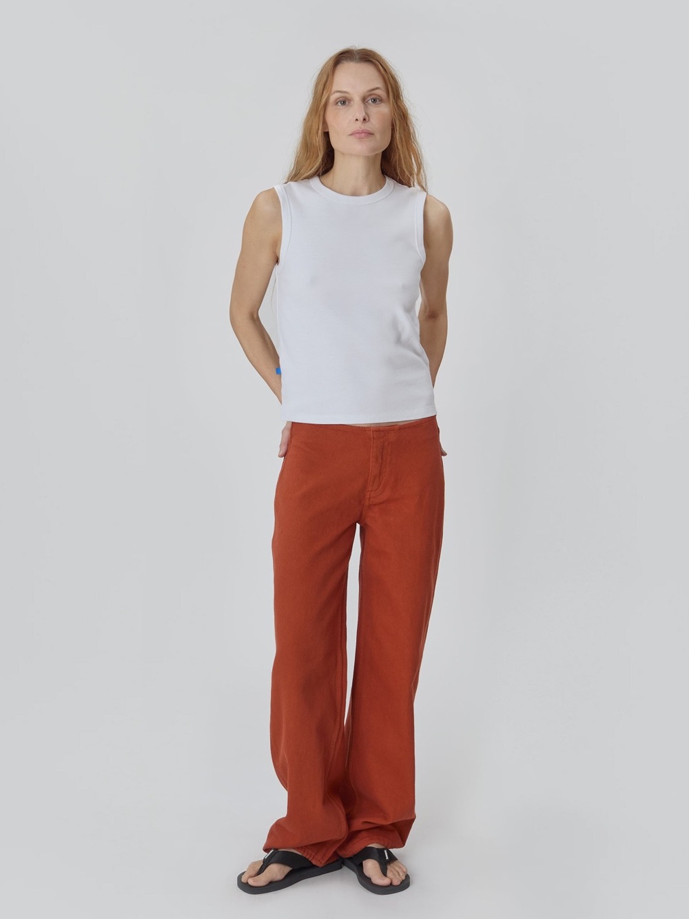 Still here sport jean in burnt orange. LIMITED EDITION. Currently sold out.